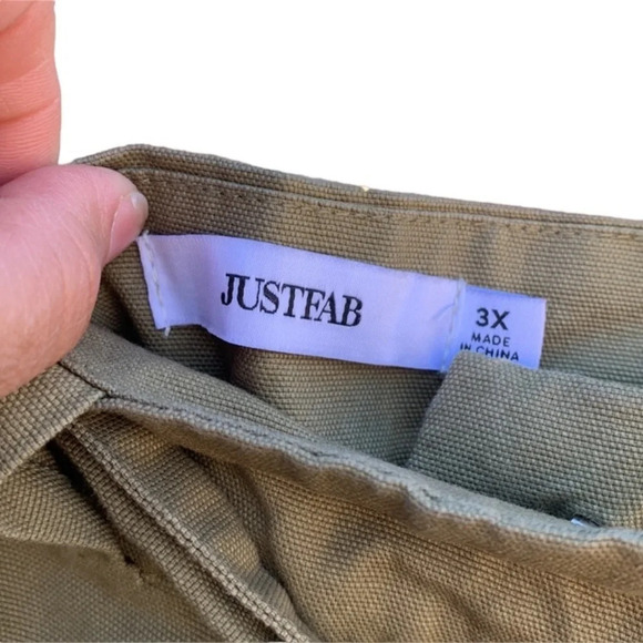 Justfab 3X shorts with tie belt, new no tags, military green - Picture 5 of 5